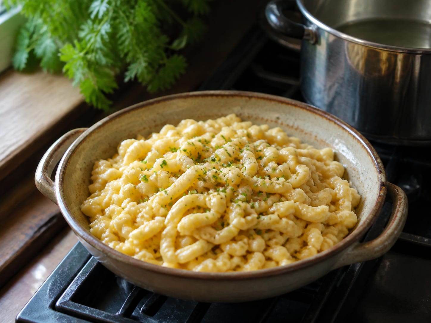 Nockerl / Spätzle, plated for serving