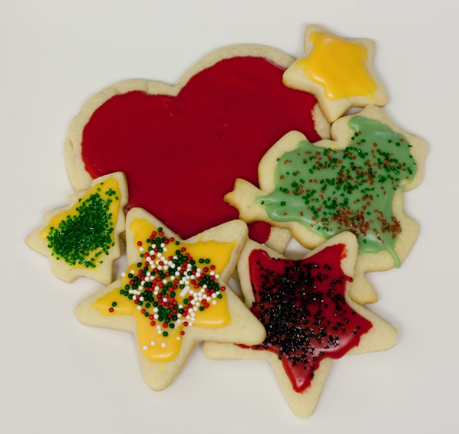 Royal-icing sugar cookies arranged for serving
