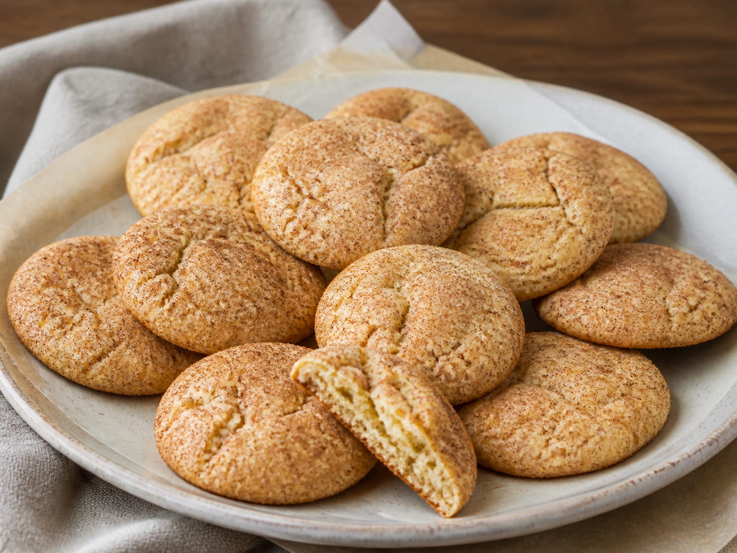 Snickerdoodles arranged for serving